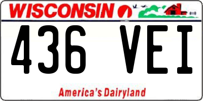 WI license plate 436VEI