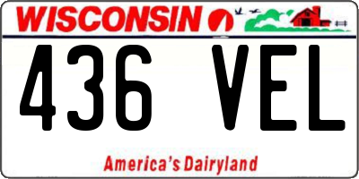 WI license plate 436VEL