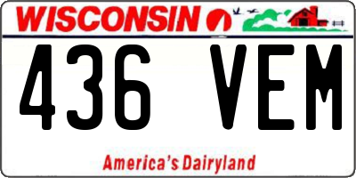 WI license plate 436VEM