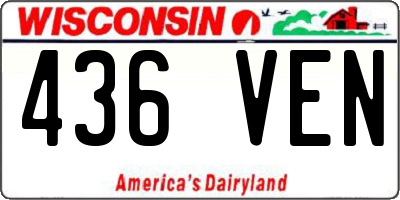 WI license plate 436VEN