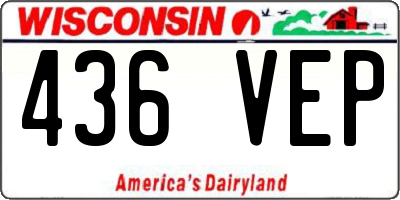 WI license plate 436VEP
