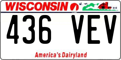 WI license plate 436VEV