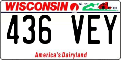 WI license plate 436VEY