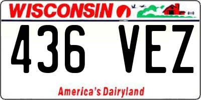 WI license plate 436VEZ