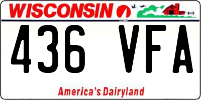 WI license plate 436VFA