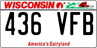 WI license plate 436VFB