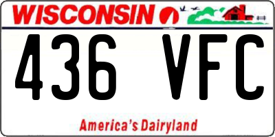 WI license plate 436VFC
