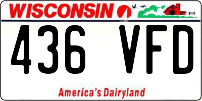 WI license plate 436VFD