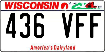 WI license plate 436VFF
