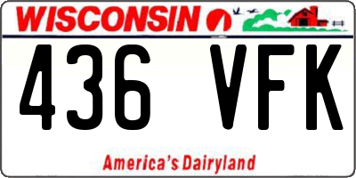 WI license plate 436VFK
