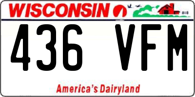WI license plate 436VFM