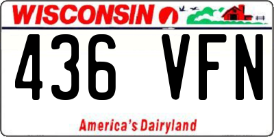 WI license plate 436VFN