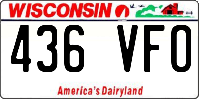 WI license plate 436VFO