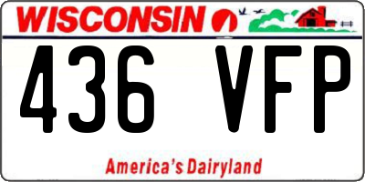 WI license plate 436VFP