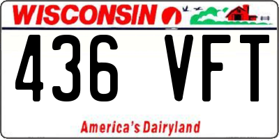 WI license plate 436VFT