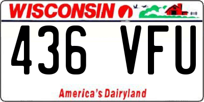 WI license plate 436VFU