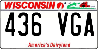WI license plate 436VGA