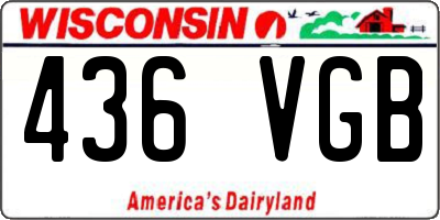 WI license plate 436VGB