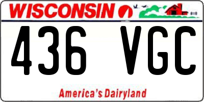 WI license plate 436VGC