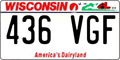 WI license plate 436VGF
