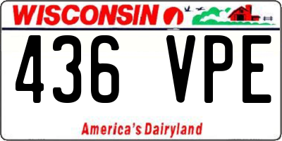 WI license plate 436VPE