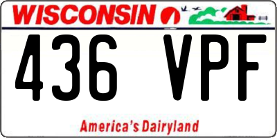 WI license plate 436VPF