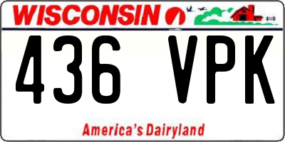 WI license plate 436VPK