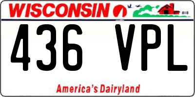 WI license plate 436VPL