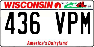 WI license plate 436VPM