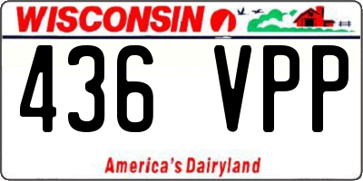 WI license plate 436VPP