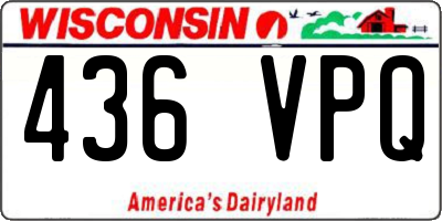 WI license plate 436VPQ
