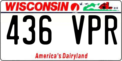 WI license plate 436VPR