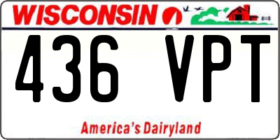 WI license plate 436VPT