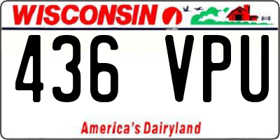 WI license plate 436VPU