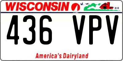 WI license plate 436VPV