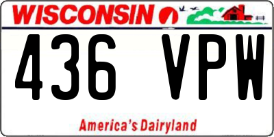 WI license plate 436VPW