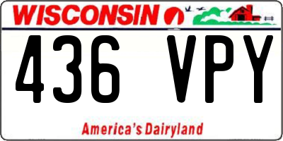 WI license plate 436VPY