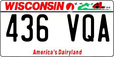 WI license plate 436VQA