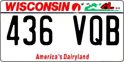 WI license plate 436VQB