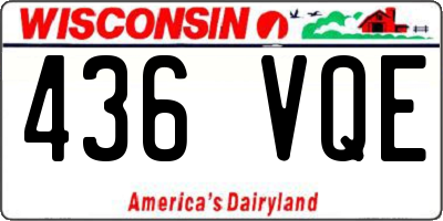 WI license plate 436VQE