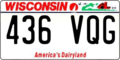 WI license plate 436VQG