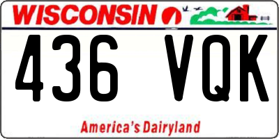 WI license plate 436VQK