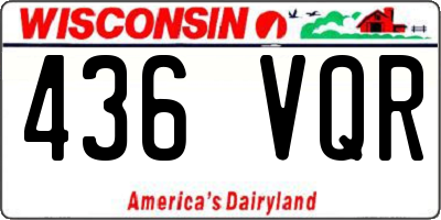 WI license plate 436VQR