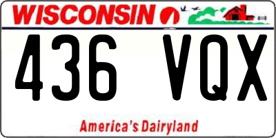 WI license plate 436VQX