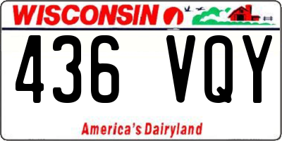 WI license plate 436VQY
