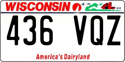 WI license plate 436VQZ