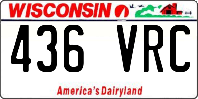 WI license plate 436VRC
