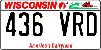WI license plate 436VRD