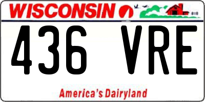 WI license plate 436VRE