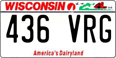 WI license plate 436VRG
